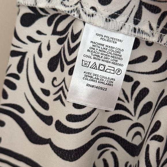 LOFT Sleeveless Tile Print Midi Dress Women’s XL NWT Black & White Ruffle Hem - Picture 11 of 12